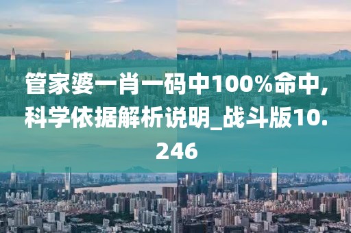 管家婆一肖一碼中100%命中,科學依據解析說明_戰斗版10.246