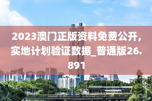 2023澳門正版資料免費公開,實地計劃驗證數據_普通版26.891