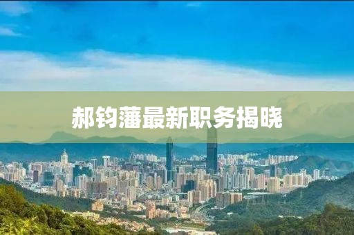 郝鈞藩最新職務揭曉