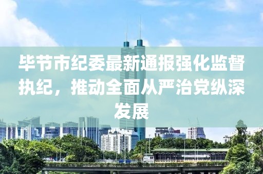 畢節市紀委最新通報強化監督執紀，推動全面從嚴治黨縱深發展