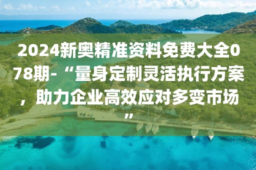 2024新奧精準資料免費大全078期-“量身定制靈活執行方案，助力企業高效應對多變市場”