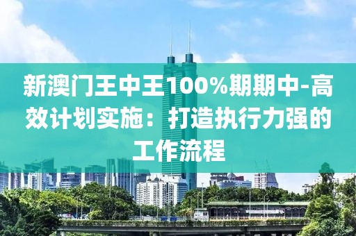 新澳門王中王100%期期中-高效計劃實施：打造執行力強的工作流程