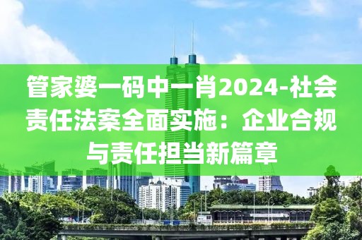管家婆一碼中一肖2024-社會(huì)責(zé)任法案全面實(shí)施：企業(yè)合規(guī)與責(zé)任擔(dān)當(dāng)新篇章