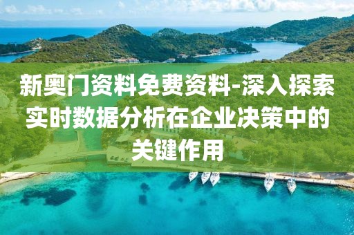 新奧門資料免費資料-深入探索實時數據分析在企業決策中的關鍵作用