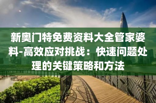 新奧門特免費資料大全管家婆料-高效應對挑戰：快速問題處理的關鍵策略和方法