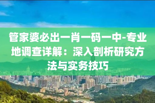 管家婆必出一肖一碼一中-專業(yè)地調(diào)查詳解：深入剖析研究方法與實(shí)務(wù)技巧