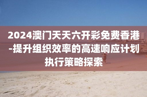 2024澳門天天六開彩免費香港-提升組織效率的高速響應計劃執行策略探索