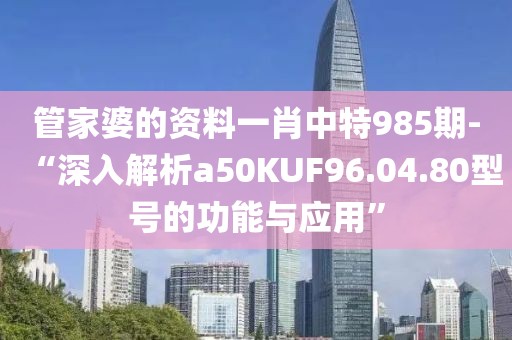 管家婆的資料一肖中特985期-“深入解析a50KUF96.04.80型號的功能與應用”