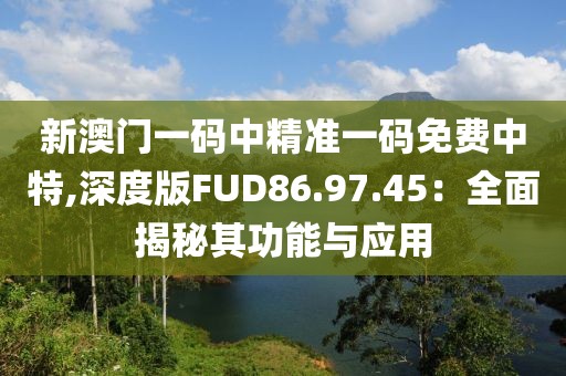 新澳門一碼中精準一碼免費中特,深度版FUD86.97.45：全面揭秘其功能與應用