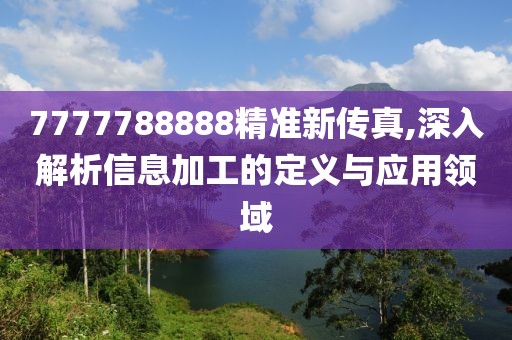 7777788888精準新傳真,深入解析信息加工的定義與應用領域