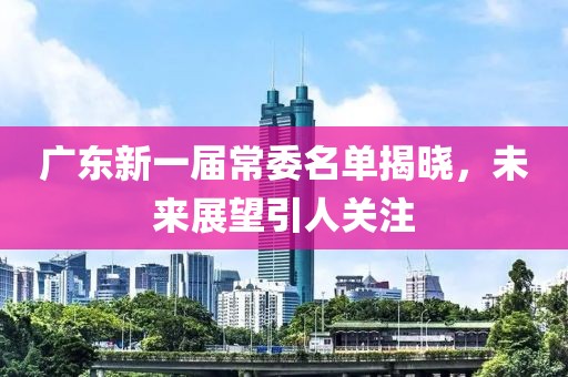廣東新一屆常委名單揭曉，未來展望引人關注