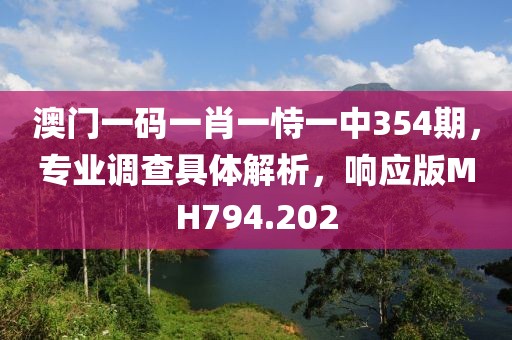 澳門一碼一肖一恃一中354期,專業調查具體解析,響應版MH794.202