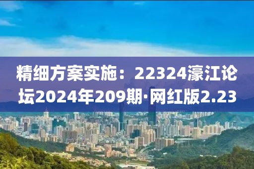 精細方案實施:22324濠江論壇2024年209期·網紅版2.23