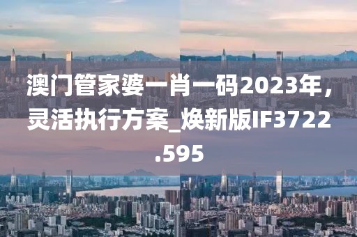 澳門管家婆一肖一碼2023年，靈活執行方案_煥新版IF3722.595