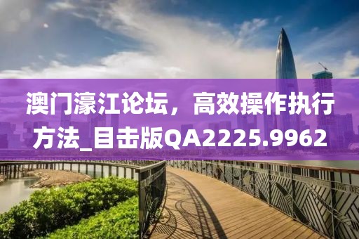澳門濠江論壇，高效操作執行方法_目擊版QA2225.9962