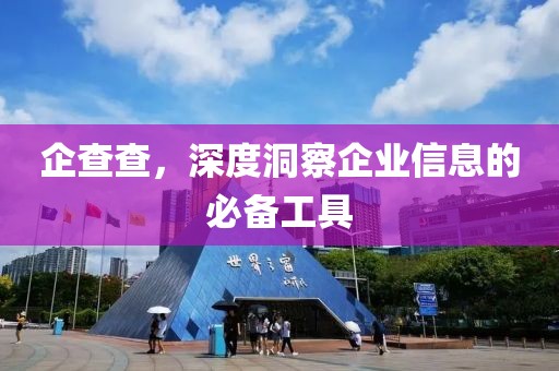 企查查,深度洞察企業信息的必備工具