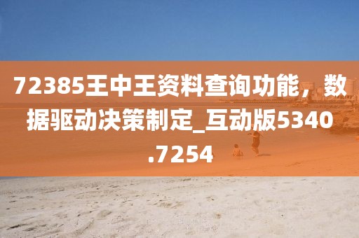 72385王中王資料查詢功能，數據驅動決策制定_互動版5340.7254
