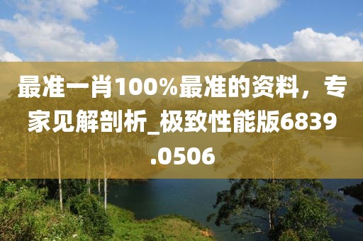 最準一肖100%最準的資料，專家見解剖析_極致性能版6839.0506