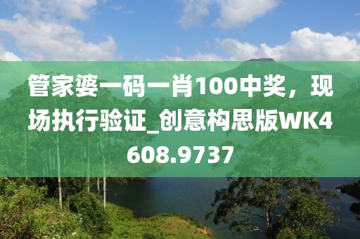 管家婆一碼一肖100中獎，現場執行驗證_創意構思版WK4608.9737