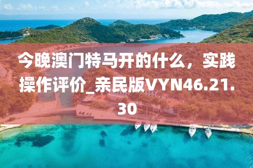 今晚澳門(mén)特馬開(kāi)的什么，實(shí)踐操作評(píng)價(jià)_親民版VYN46.21.30