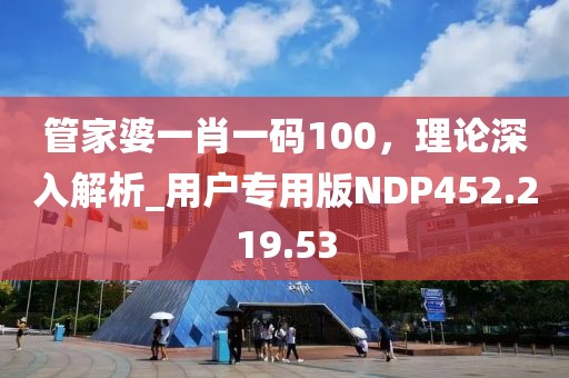 管家婆一肖一碼100，理論深入解析_用戶專用版NDP452.219.53