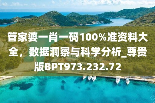 管家婆一肖一碼100%準資料大全，數據洞察與科學分析_尊貴版BPT973.232.72
