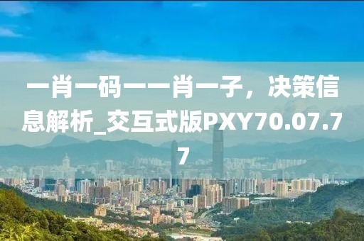 一肖一碼一一肖一子，決策信息解析_交互式版PXY70.07.77