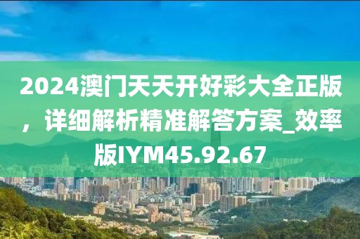 2024澳門天天開好彩大全正版，詳細解析精準解答方案_效率版IYM45.92.67