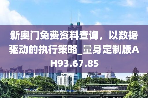 新奧門免費資料查詢，以數據驅動的執行策略_量身定制版AH93.67.85