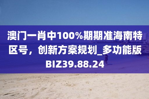 澳門一肖中100%期期準海南特區號,創新方案規劃_多功能版BIZ39.88.24