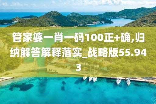 管家婆一肖一碼100正+確,歸納解答解釋落實_戰略版55.943