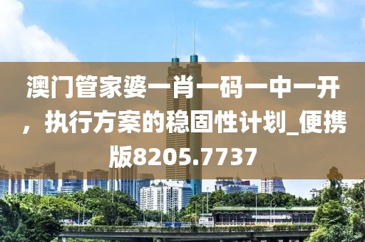 澳門管家婆一肖一碼一中一開，執行方案的穩固性計劃_便攜版8205.7737