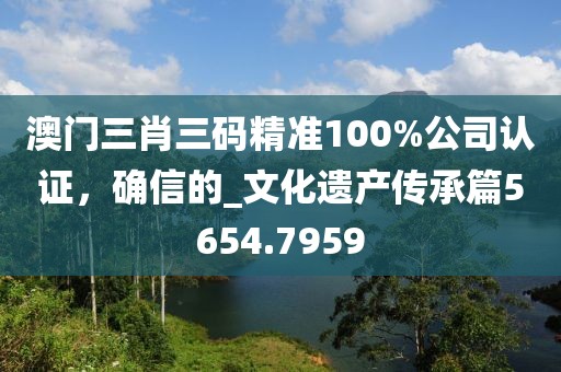 澳門三肖三碼精準100%公司認證，確信的_文化遺產傳承篇5654.7959