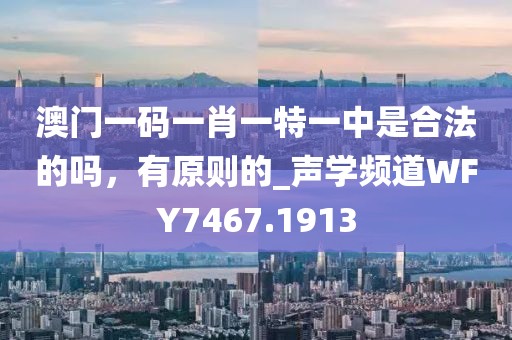 澳門一碼一肖一特一中是合法的嗎,有原則的_聲學頻道WFY7467.1913