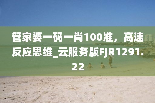 管家婆一碼一肖100準，高速反應思維_云服務版FJR1291.22