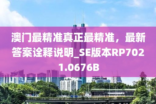 澳門最精準真正最精準，最新答案詮釋說明_SE版本RP7021.0676B