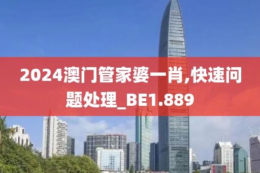 2024澳門管家婆一肖,快速問題處理_BE1.889