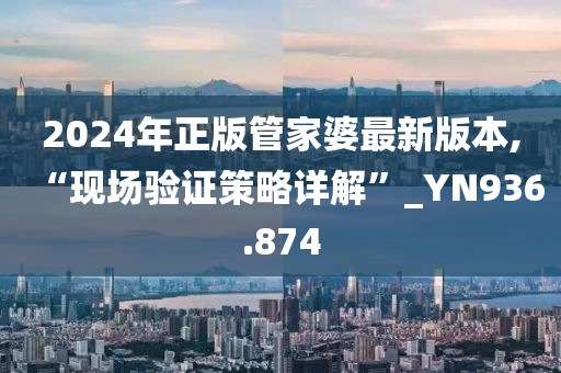 2024年正版管家婆最新版本,“現(xiàn)場驗(yàn)證策略詳解”_YN936.874