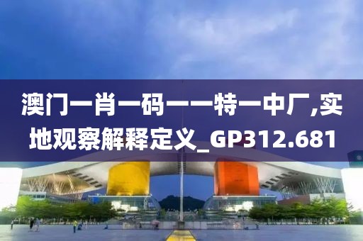 澳門一肖一碼一一特一中廠,實地觀察解釋定義_GP312.681