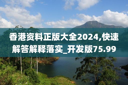香港資料正版大全2024,快速解答解釋落實_開發版75.99
