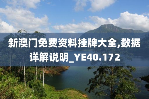 新澳門免費資料掛牌大全,數據詳解說明_YE40.172