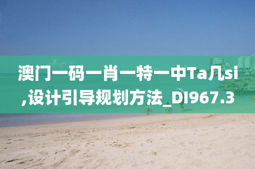 澳門一碼一肖一特一中Ta幾si,設計引導規劃方法_DI967.3