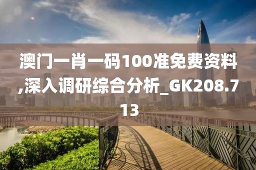 澳門一肖一碼100準免費資料,深入調研綜合分析_GK208.713