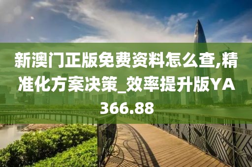 新澳門正版免費資料怎么查,精準化方案決策_效率提升版YA366.88