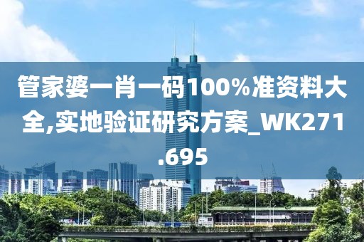 管家婆一肖一碼100%準資料大全,實地驗證研究方案_WK271.695