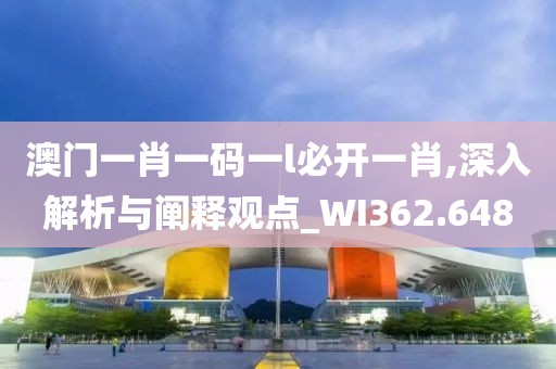 澳門一肖一碼一l必開一肖,深入解析與闡釋觀點_WI362.648