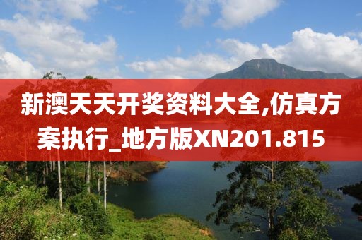 新澳天天開獎資料大全,仿真方案執行_地方版XN201.815