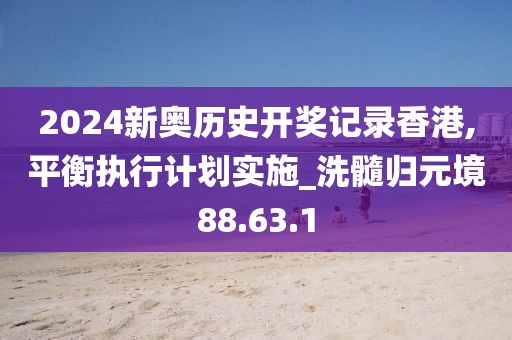2024新奧歷史開獎記錄香港,平衡執行計劃實施_洗髓歸元境88.63.1