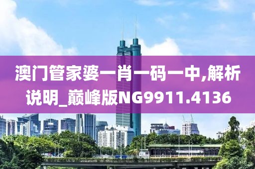 澳門管家婆一肖一碼一中,解析說明_巔峰版NG9911.4136