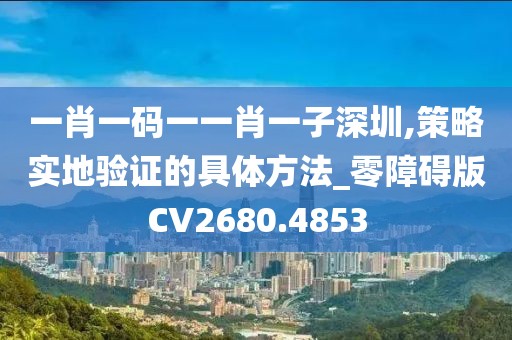 一肖一碼一一肖一子深圳,策略實地驗證的具體方法_零障礙版CV2680.4853